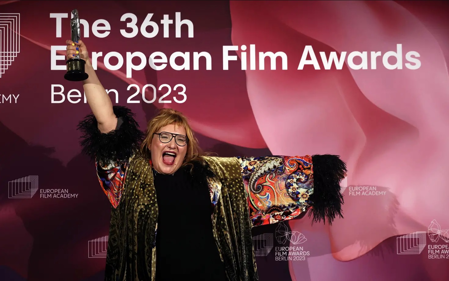 "Smoke Sauna Sisterhood" director Anna Hints at the European Film Awards (EFAs) in Berlin on Saturday. December 9, 2023. Source: ACE/Scanpix